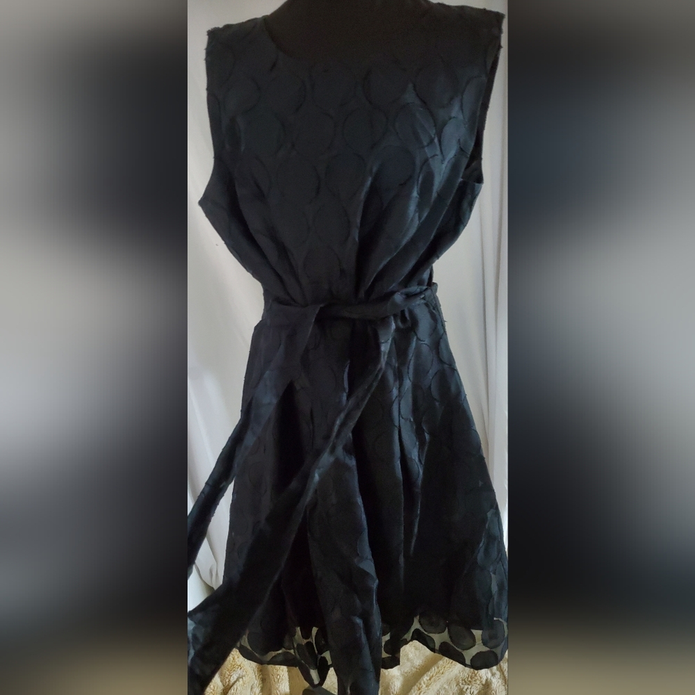 Tommy Hilfiger Black Pleated Midi Dress Cowl Neck Cocktail